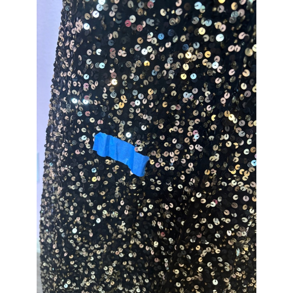 Women's Mac Duggal Dress Black Gold Size 6 - Picture 8 of 8